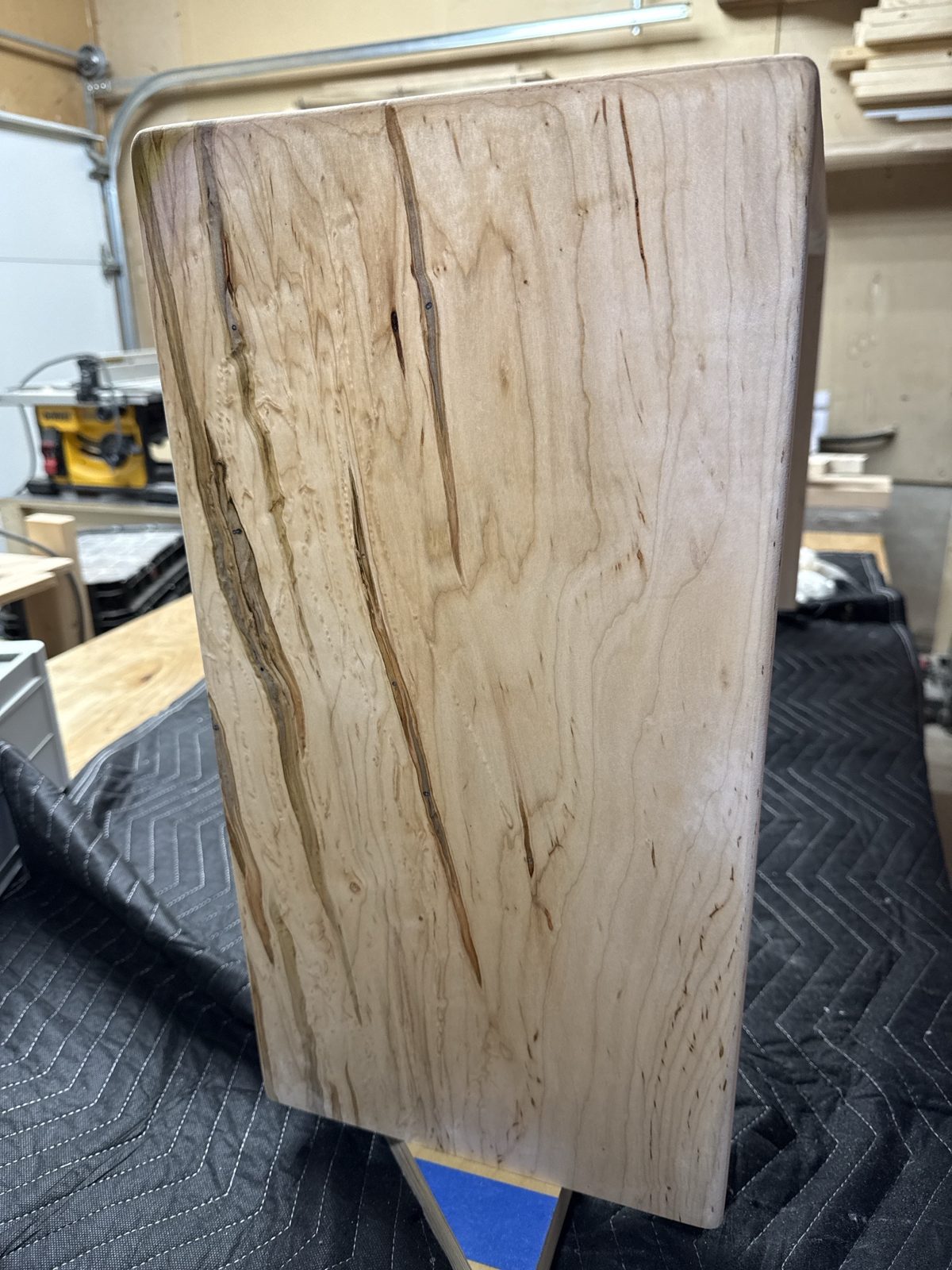 Wormy maple panel with natural worm tracks and figure